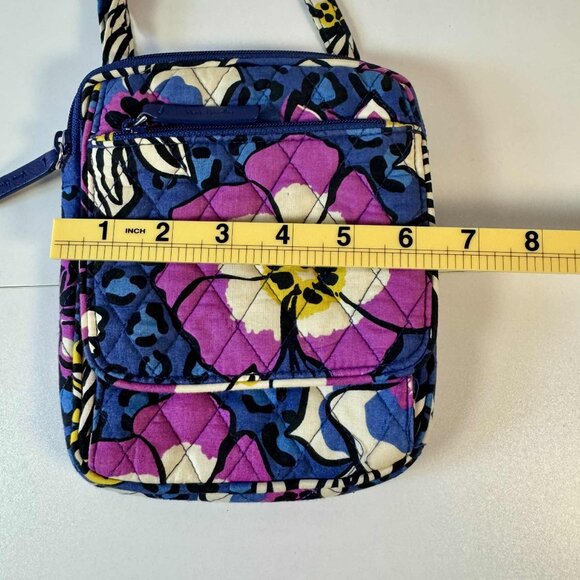 VERA BRADLEY African Violet Floral/Leopard Print Quilted Crossbody Bag - Picture 9 of 10